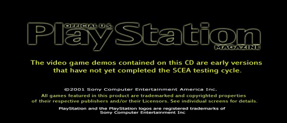 Official U.S. PlayStation Magazine Demo Disc 52 Title Screen